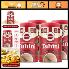 Pure Ground Sesame Tahini 16oz Jars - 100 Kosher, Pack of 4, Vegan, Nut-Free
