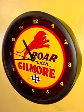 Gilmore Lion Gas Oil Service Station Garage Mechanic Advertising Clock Sign
