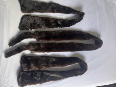 3 Dark Mink Scarfs, Short, Medium And Long From German Furrier