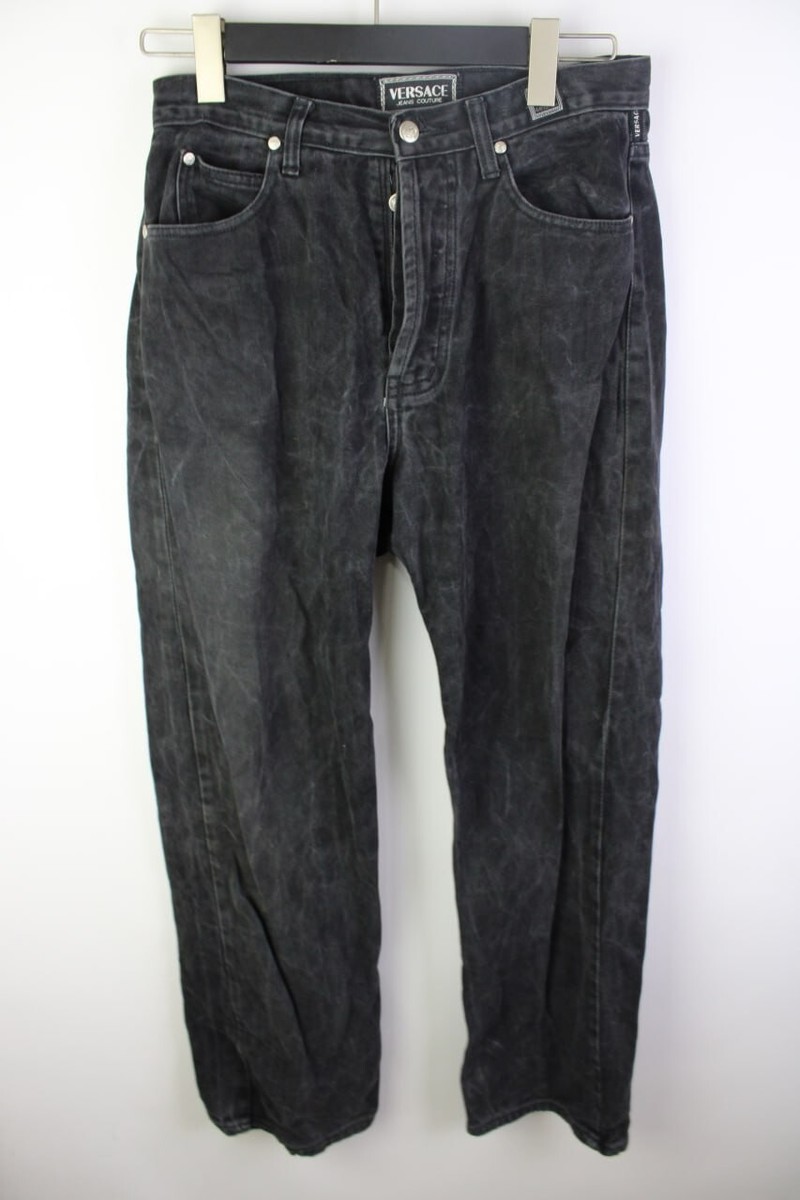 Vintage VERSACE JEANS COUTURE VJC Medusa Black Denim Baggy Jeans