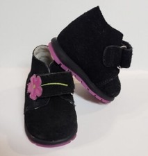 Circo Girls Infant Toddler Black Flower Winter Fall Ankle Boots Sz 2 EUC