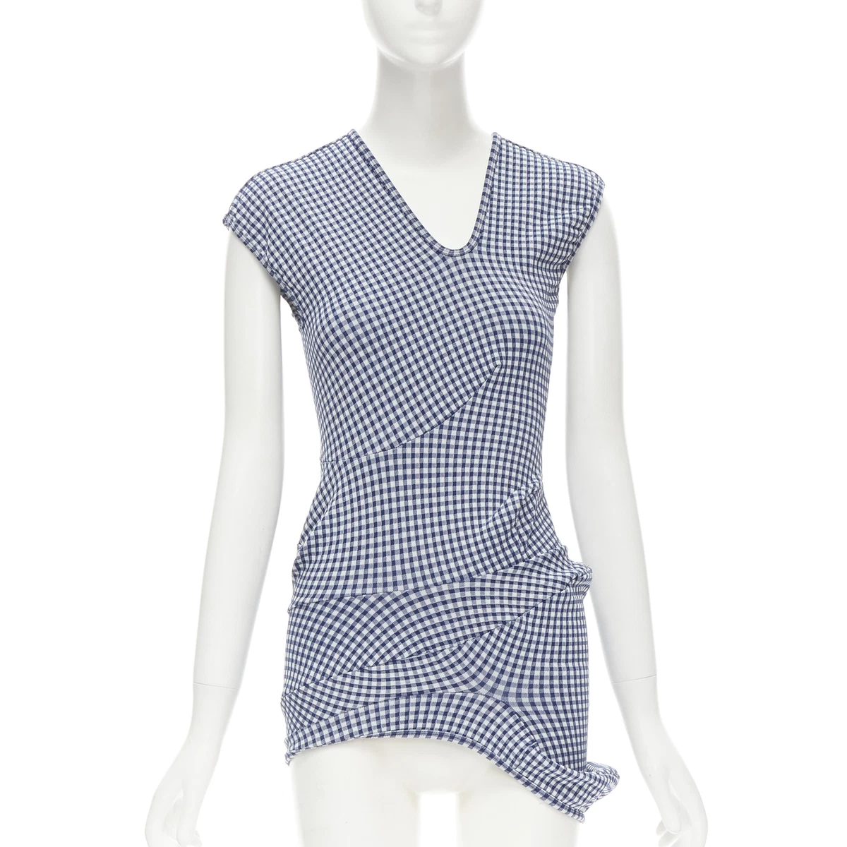 rare COMME DES GARCONS Robe De Chambre Vintage 1997 Lumps Bumps blue bias top