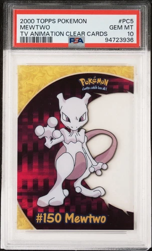 #150 Mewtwo PC5 Pokemon Topps TV Animation Edition Series 2 Clear Card PSA 10 GM