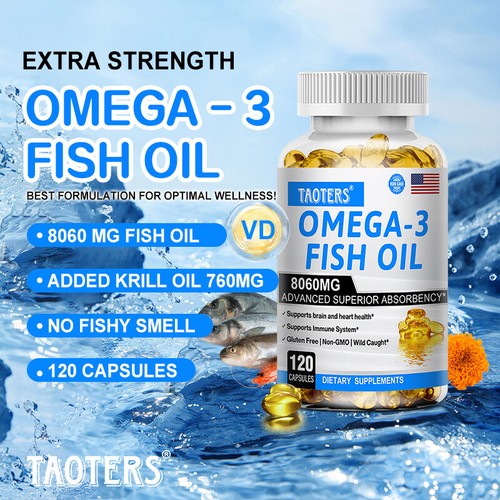 Omega 3 Cápsulas de Aceite de Pescado 3x Fuerza 8060mg EPA y DHA, Máxima Potencia Cápsula - Imagen 2 de 15