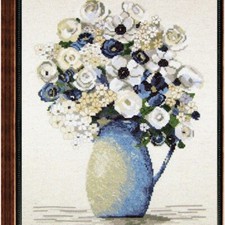 Blooming Threads: Anemones Cross Stitch Kit 14 Count 