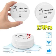 2/4pcs Intelligent Water Leak Sensor Detector Flood Leakage Level Overflow Alarm