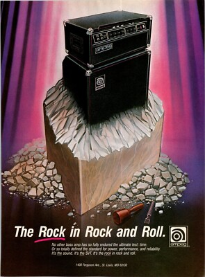 VINTAGE 1987 AMPEG GUITAR AMPS PRINT AD