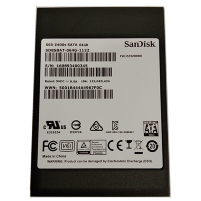 SanDisk SSD Z400S 64GB SD8SBAT-064G-1122 SATA-6Gbps mSATA Solid