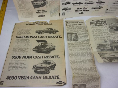 Chevrolets Chevy Nova Monza 1970s ads clippings car magazines C123 - Picture 4 of 6