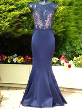 LIPSY Blue Lace Maxi Dress Size 08 UK Evening Wedding PROM Ball Cruise BNWT