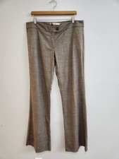 Vintage R.E.D. Valentino Wool Blend  Wide Leg Brown Pants, Size 48 Low Rise 