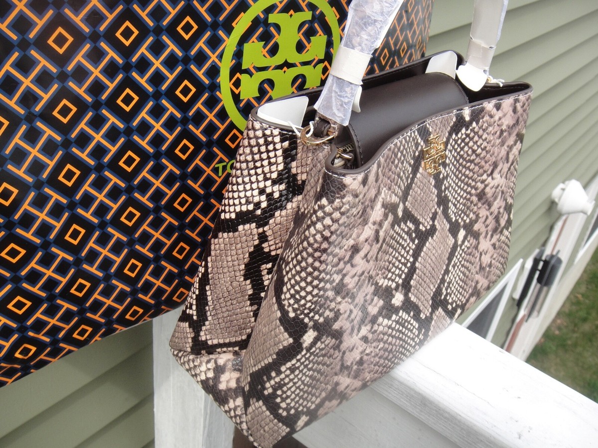 ＊TORY BURCH＊ Britten Snake Embossed Satchel Bag NEW Tory Burch BRITTEN SNAKE EMBOSSED SHOULDER Bag. $548.00