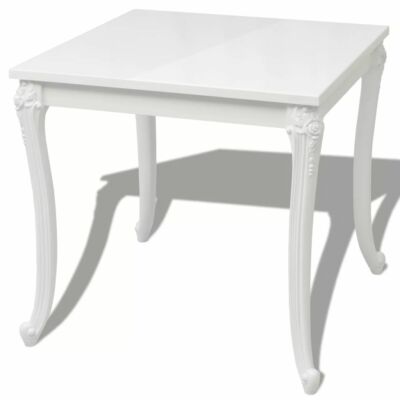 Moderner Esstisch 80x80x76cm Hochglanz weiß Küche Cafe Ständer Möbel