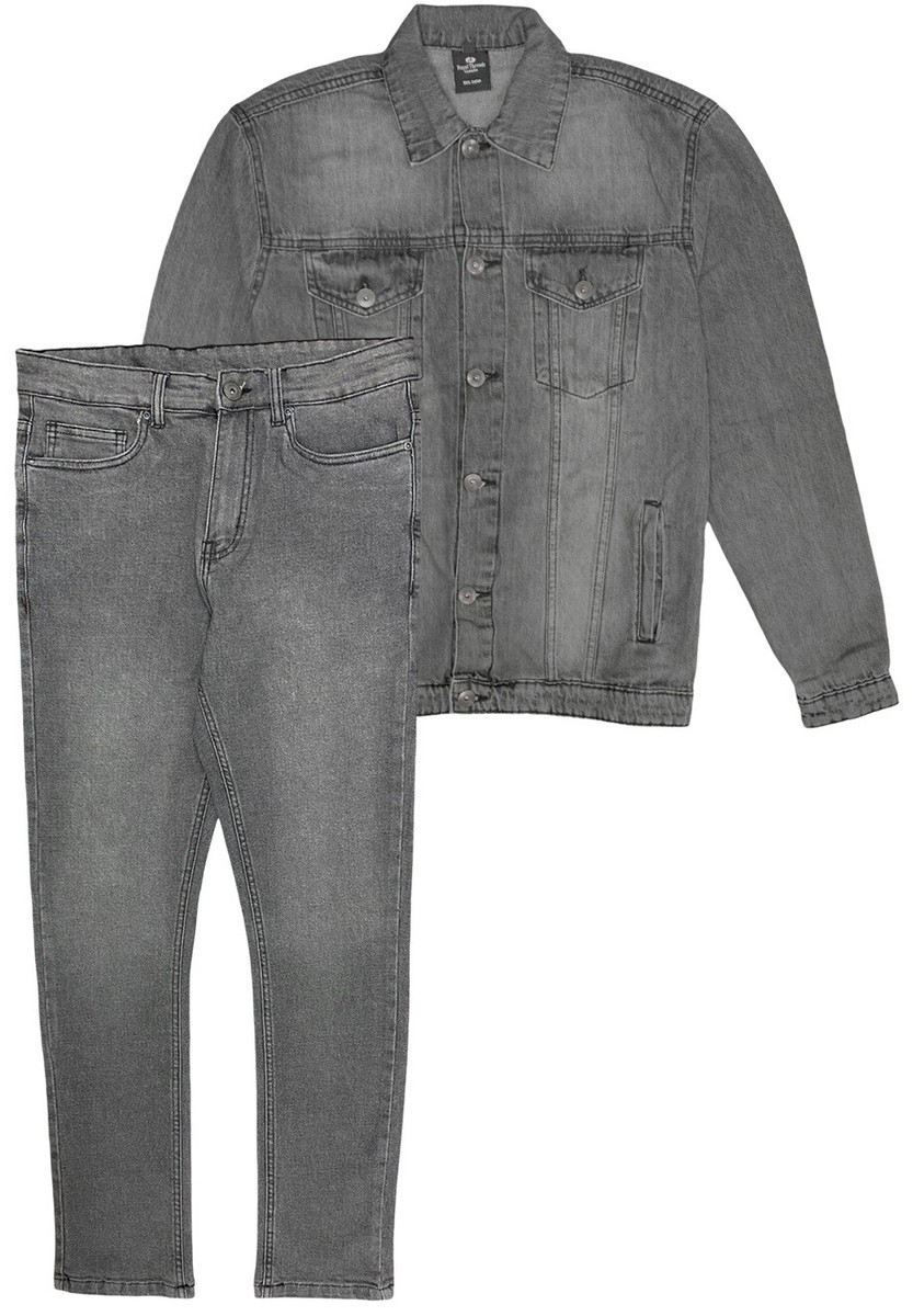 Men's Denim Classic Jean Suit 2-Piece Outfit Jacket Pants
