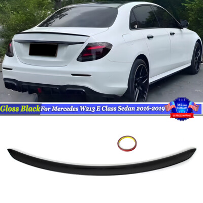 Rear Trunk Spoiler Wng Lip For Mercedes W213 E Class E300 2016-2019 Gloss Black