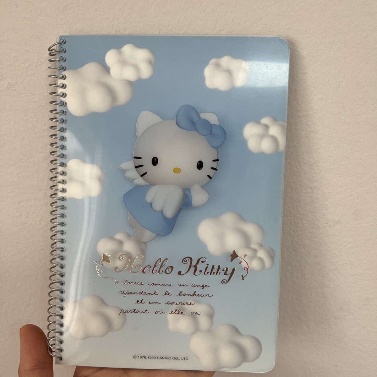激レア。1999年当時物 SANRIO Hello Kitty Angel Sanrio Vintage 1999 Hello Kitty Blue Angel Bio Notebook Trinket
