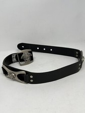 gianni versace medusa head black leather dress belt Size 28