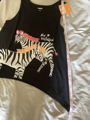 NWT Gymboree Sleeveless Girls Tank Top Size 8 Black Zebra Glitter Be Unique - Picture 4 of 21