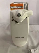 Proctor Silex 75224RY, Durable Can Opener with Knife Sharpener, White