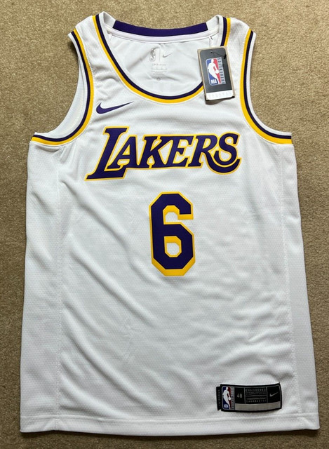 Lebron James #6 Los Angeles Lakers Swingman Nike NBA Basketball Jersey Size L