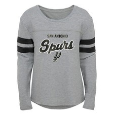 Outerstuff San Antonio Spurs NBA Girls Kids 4-6X  Youth 7-16 Grey Dolman Tee