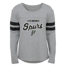 Outerstuff San Antonio Spurs NBA Girls Kids(4-6X) & Youth(7-16) Grey Dolman Tee