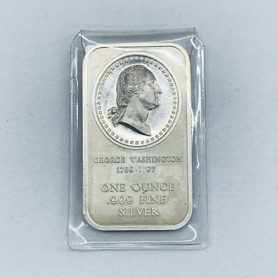 George Washington One Ounce 999 Fine Silver Bar Madison Mint