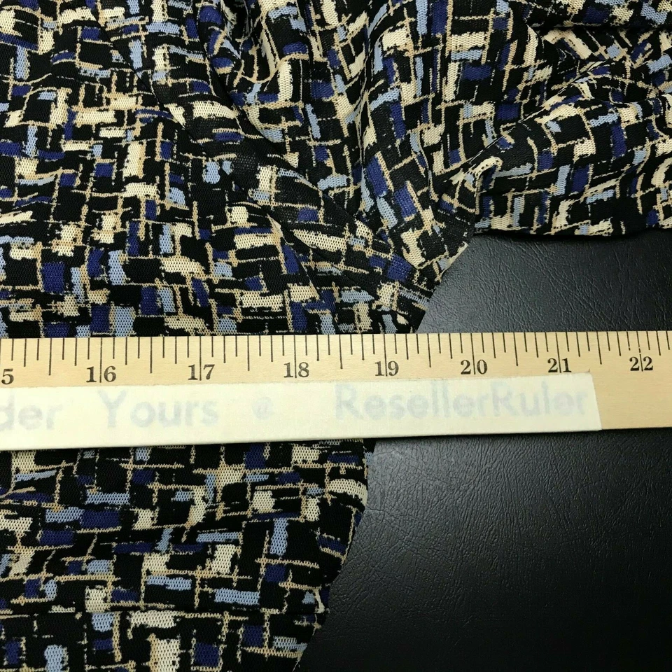 Nine & Co 女式 L 码多色几何印花涤纶针织 V 领 — 第 3/4 张图片