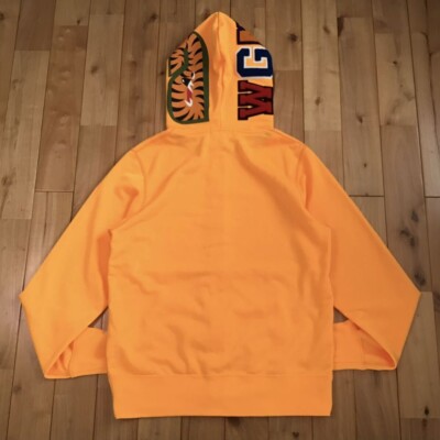 BAPE Neon color shark full zip hoodie orange A Bathing Ape Size L