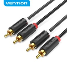 Image of RCA Cable 2 RCA to 2RCA Stereo Audio Cord Gold Plated Premium Sound Quality Plug