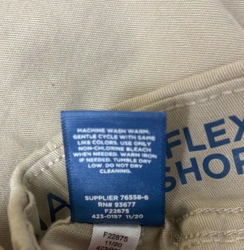 Arizona Jean Co Flex Adjustable Waist Cargo Shorts Industrial Khaki Boys 18 New - Picture 12 of 12
