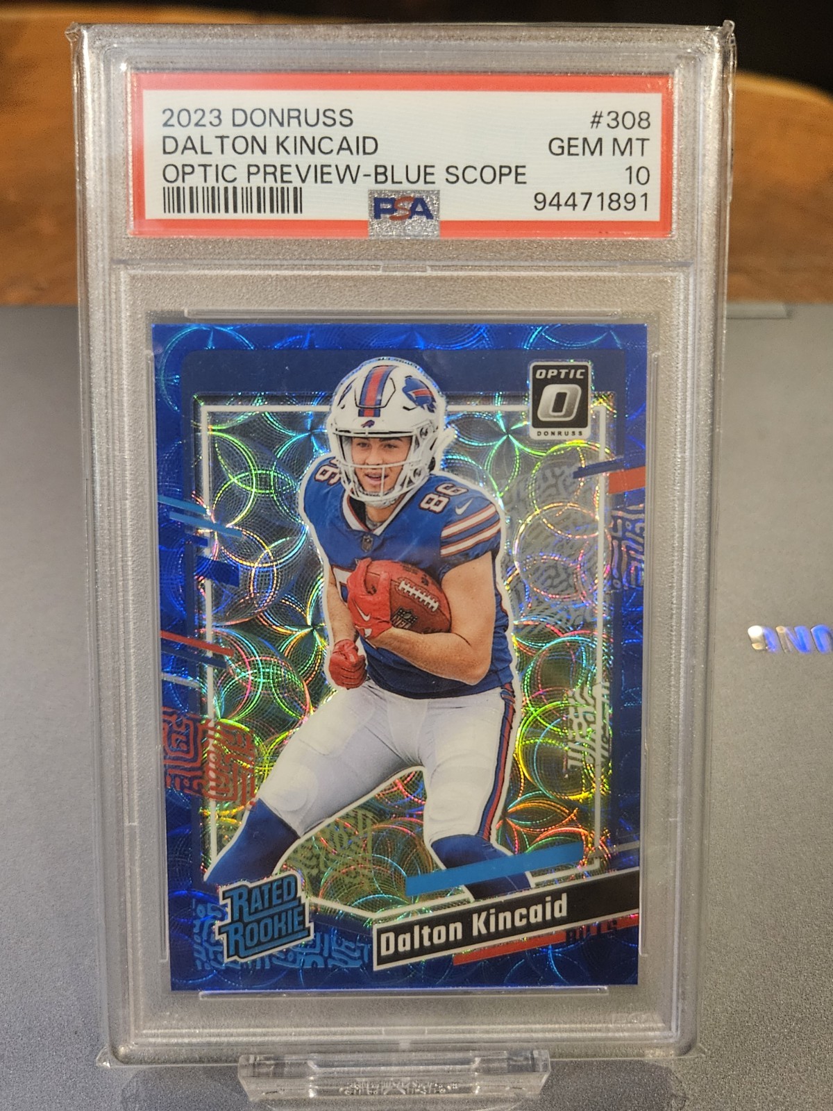 2023 Panini Donruss Optic Dalton Kincaid Blue Scope RR Preview PSA 10