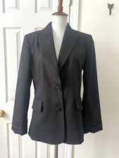 Alice  Olivia To Work Size M True Black Blazer Jacket - Flap Pockets - Lined