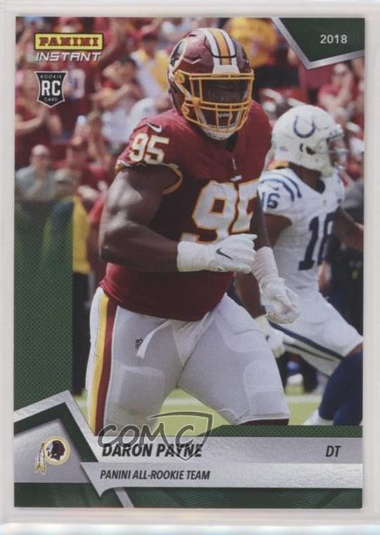2018 Instant NFL Panini All-Rookie Team Green 2/10 Daron Payne #14 RC 8gd