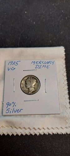1925 P Mercury Dime circulated 90% Silver  Very Good Coin Free Shipping THANKS!
