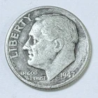 1947 ROOSEVELT SILVER DIME - 90% SILVER - CIRCULATED COIN #5069