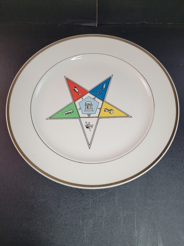 Order of the Eastern Star. 10 1/8" Plate - Sanders MFG Co First Edition 23K Gold