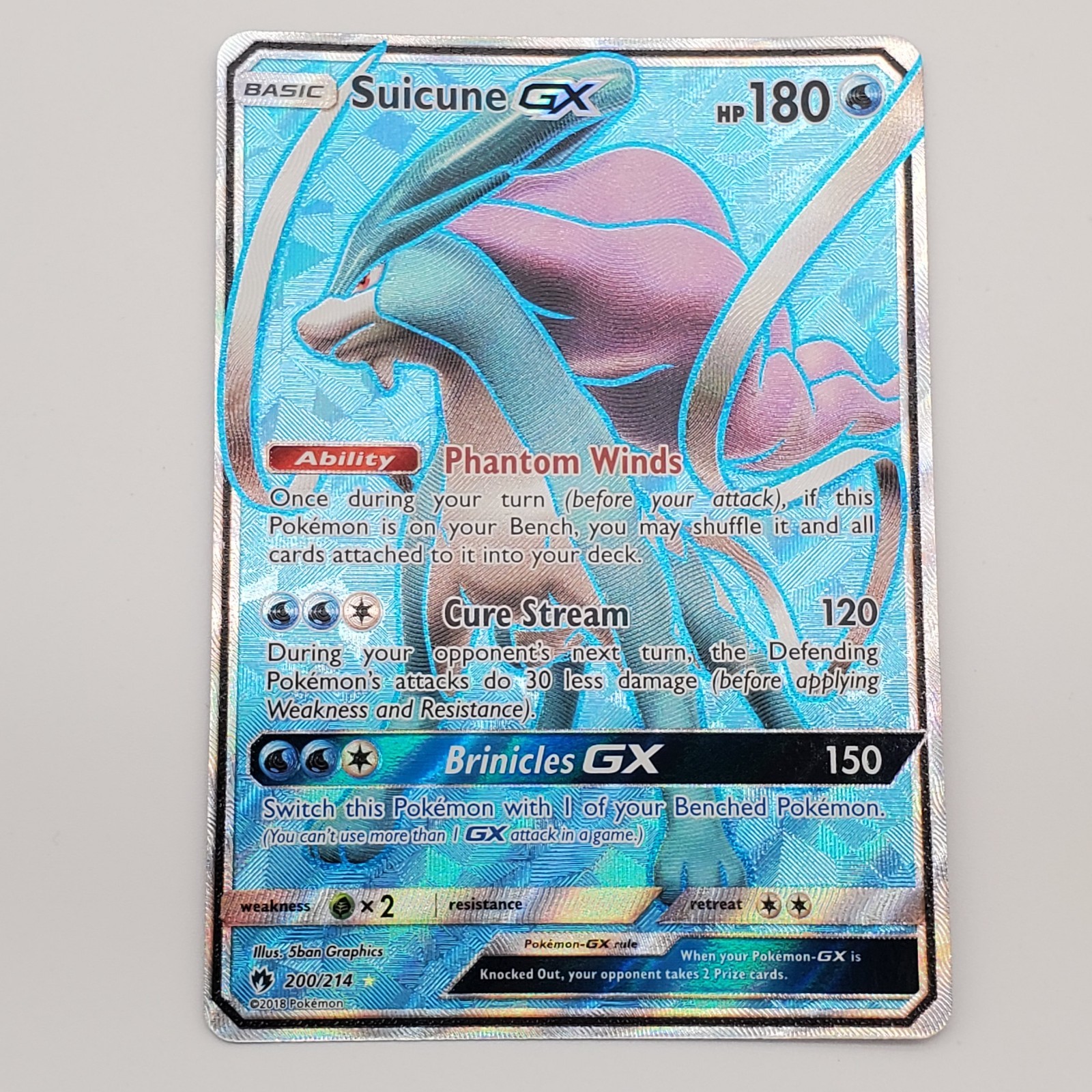 Pokémon TCG Suicune GX Full Art SM Lost Thunder Ultra Rare 200/214 NM