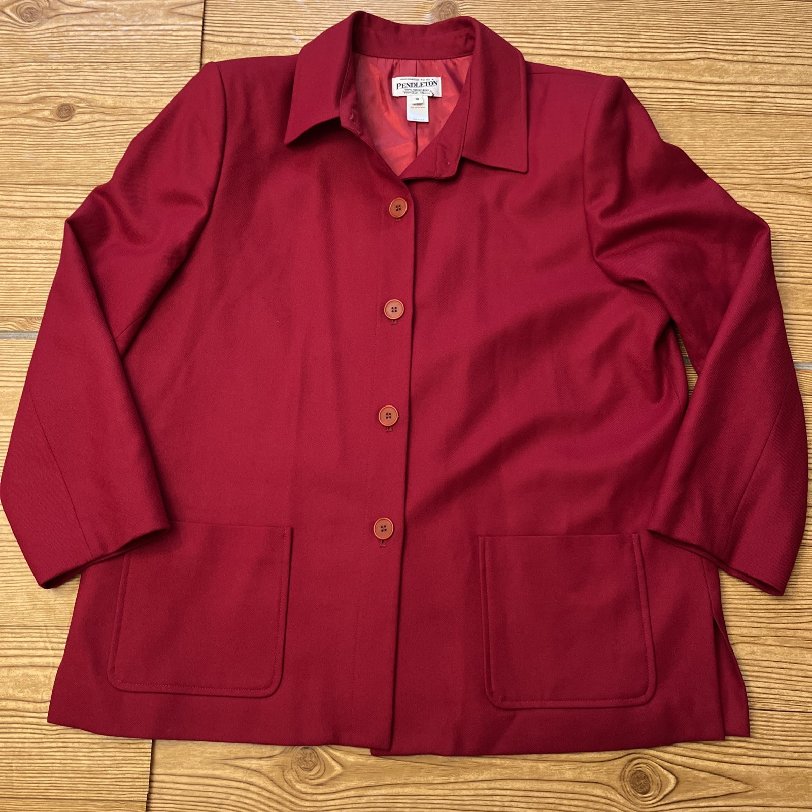 Pendleton Shacket Red Wool Jacket Shirt Women’s S… - image 1