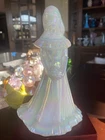 Fenton Unique Opalescent Bridesmaid w/ Bouquet Figurine 7” of Fenton Beauty