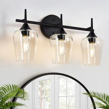2025 Upgrade 3-Light Bathroom Light Fixtures, Black Vanity Lights for Bathroom