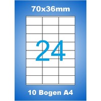 240 Etiketten 70X36 Mm 10 Blatt A4 70X36 Luma 240 Adress Aufkleber Weiß