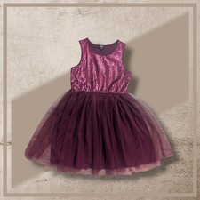 New Girls Wine Color Sparkle Party Dress Size L