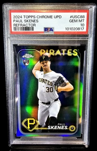 2024 Topps Chrome Update Series PAUL SKENES #USC88 Refractor (RC) PSA 10