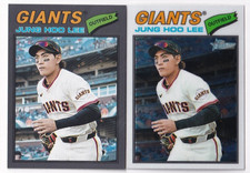 Jung Hoo Lee 2026 TOPPS HERITAGE DARK GRAY + CHROME PARALLEL LOT #171 GIANTS