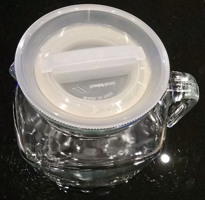 Bormioli Rocco Italy Clear Glass Square Jug Hermatic Seal Lid Glass Pitcher 2 Lt