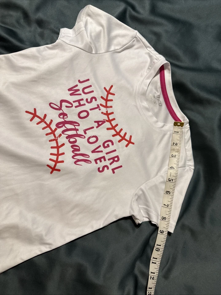 BCG Youth Medium White Short Sleeve Short Softball Design (8-10) Girls - Image 4 of 4