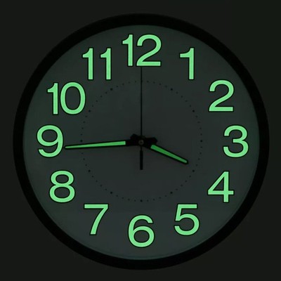 30CM Leuchtend Wanduhren Nachtleuchtend Geräuschlose Leuchtziffern Wanduhr DE