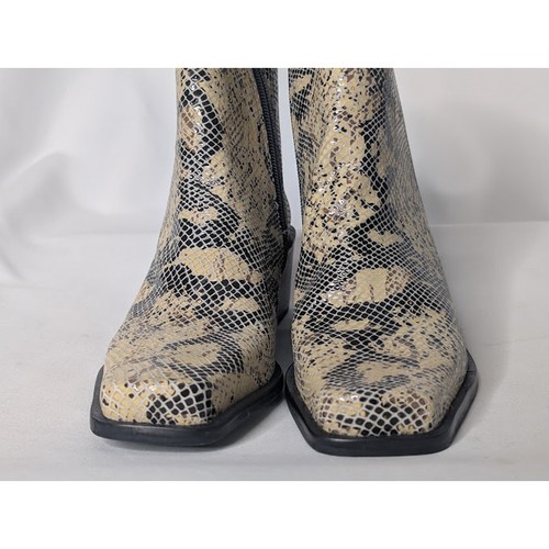 Nicole Damen-Booties Kunstschlangenleder Blockabsatz Größe 8 Western Bikercore Glam Retro - Bild 3 von 8