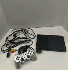 Sony PlayStation 2 PS2 Slim Black SCPH-90001 Console W/Controller& Guitar Hero 3